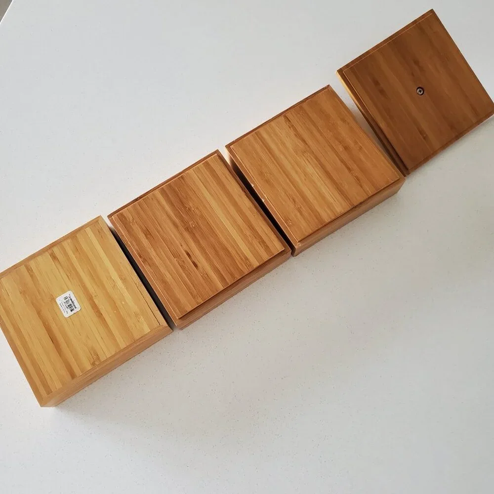 Crate & Barrel 3 Tier Bamboo Box Organizer, Jewelry Box